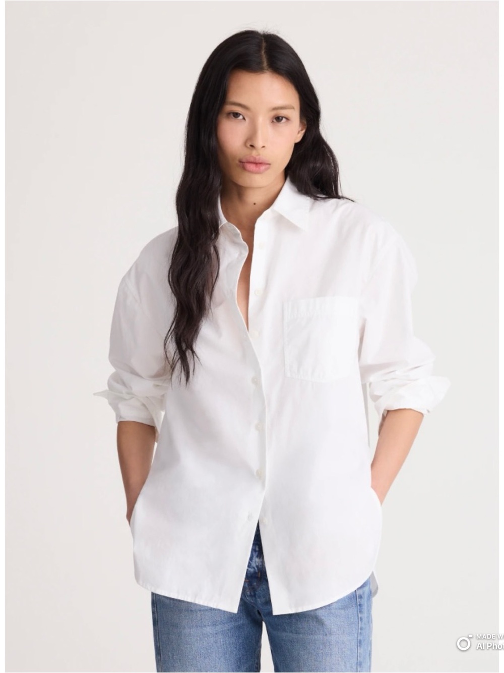 Madewell XXS White The Easy Shirt in Poplin NWT 100% Cotton